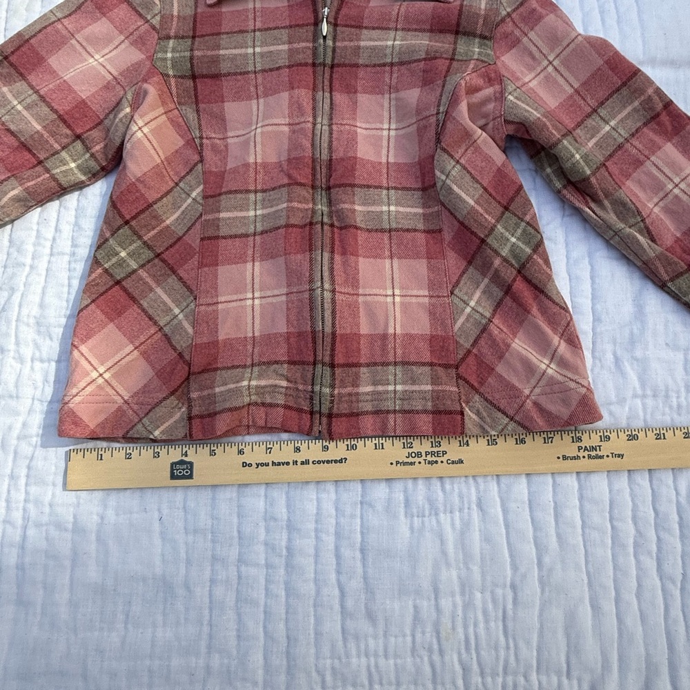 Pendleton Pink Plaid Zip-Front Wool Jacket size p… - image 3